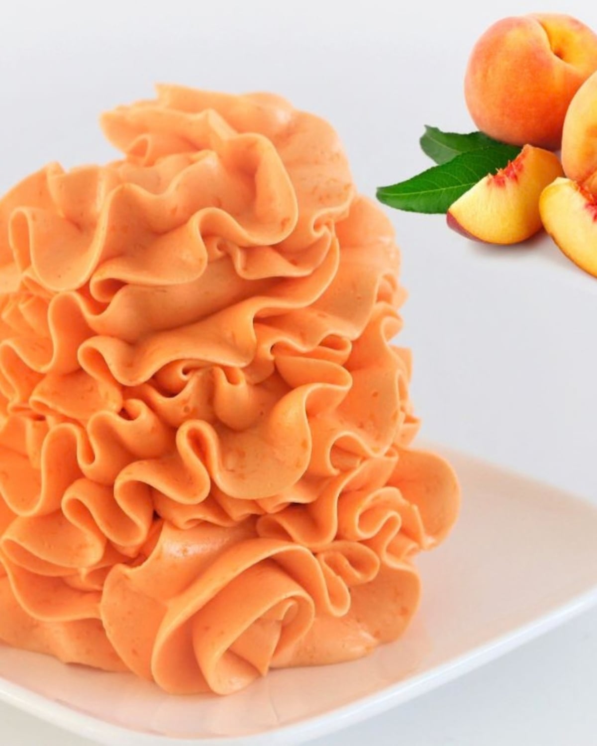 peach condensed milk buttercream frosting piped swirl