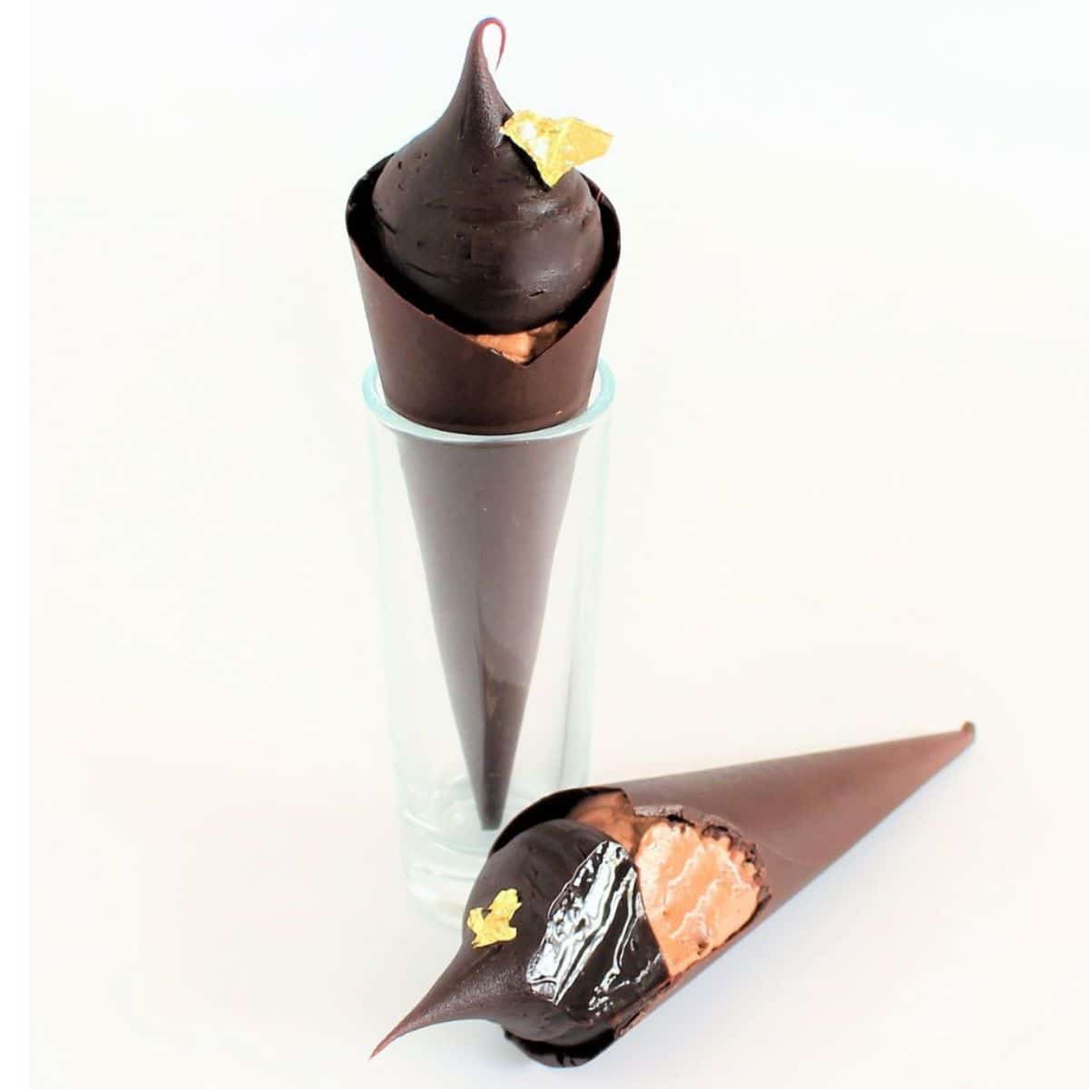 Chocolate Mousse Chocolate Cones