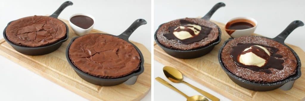 Skillet brownies batter serve 1