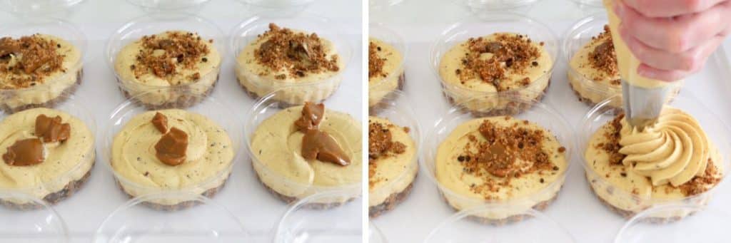 caramel dessert bowl assembly