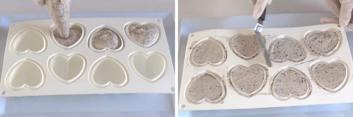 cookies and cream cheesecake heart mould