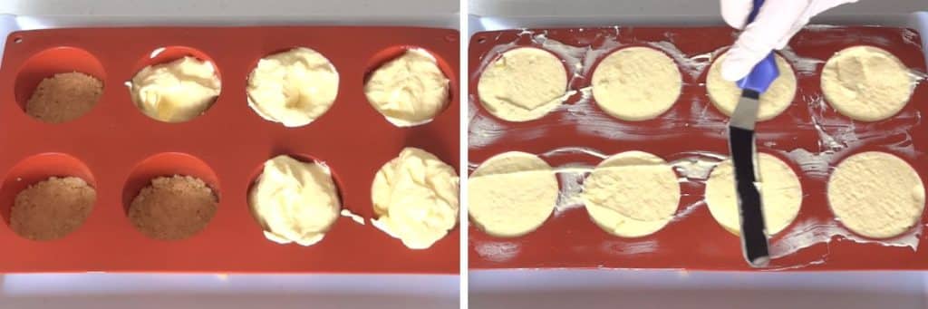 mini mango cheesecakes base filling