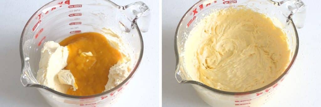mini mango cheesecakes filling