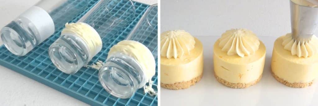 mini mango cheesecakes garnish