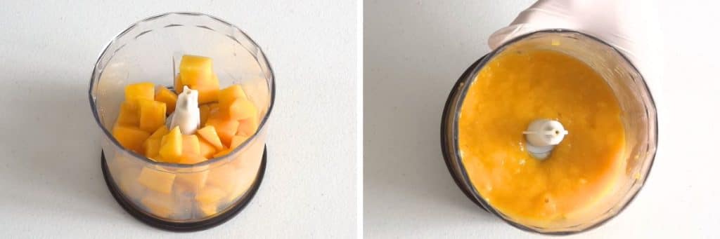 mini mango cheesecakes puree