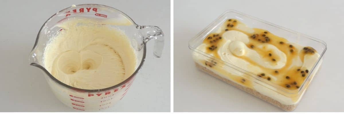 passionfruit mousse dessert assembly