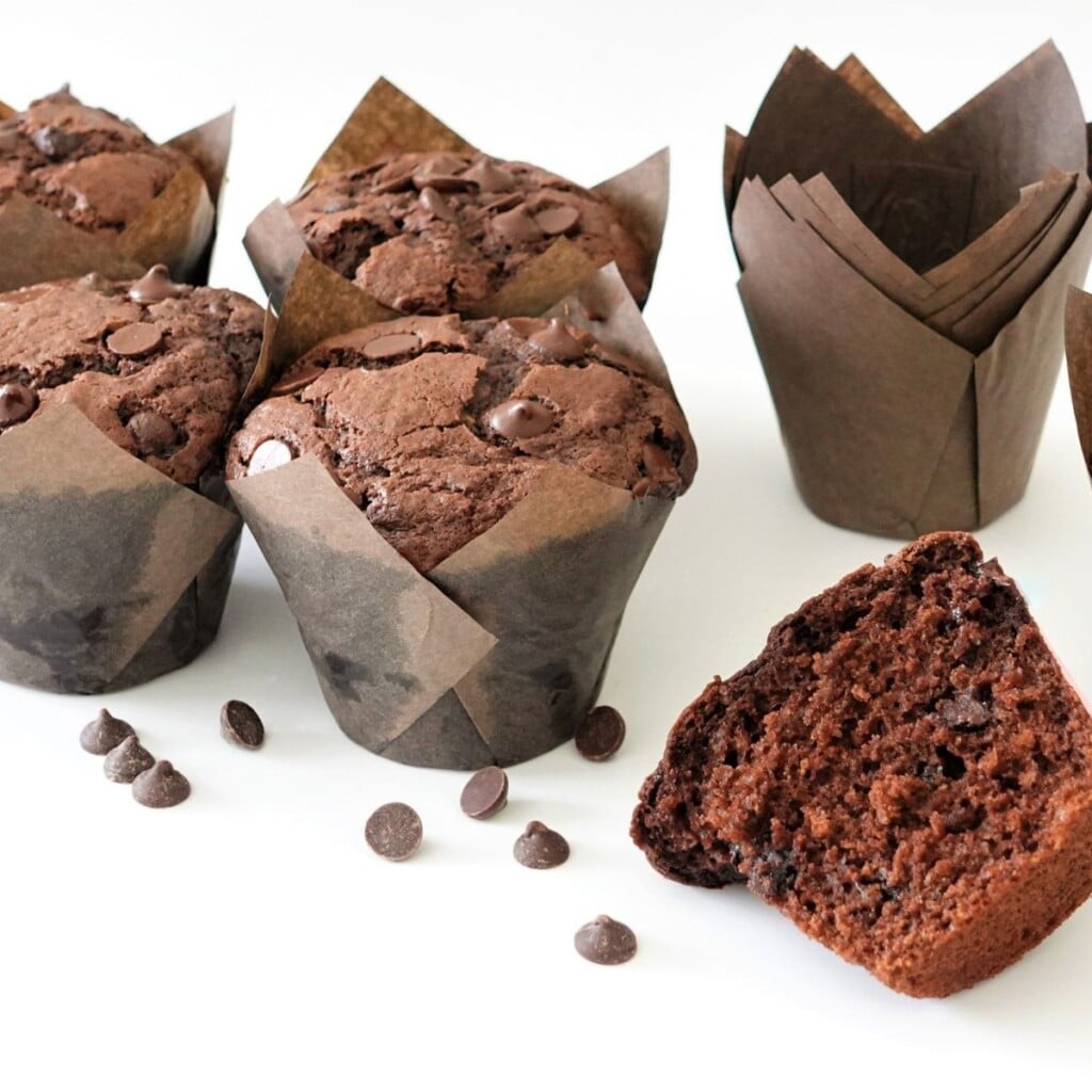 Jumbo Bakery Style Double Chocolate Chip Muffins Cupcake Savvy