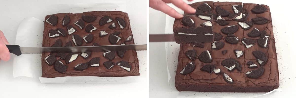 Cutting brownies into squares