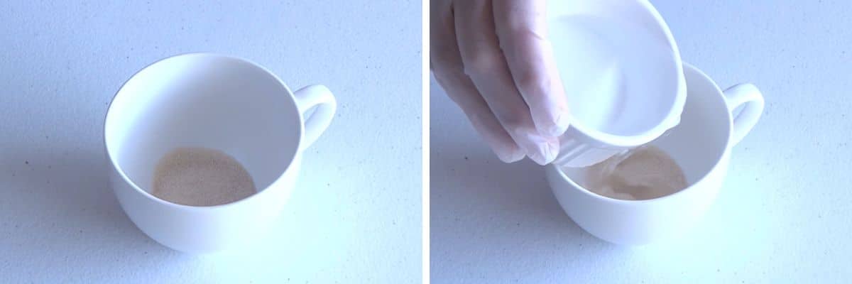 Blooming gelatine in cold water for mirror glaze