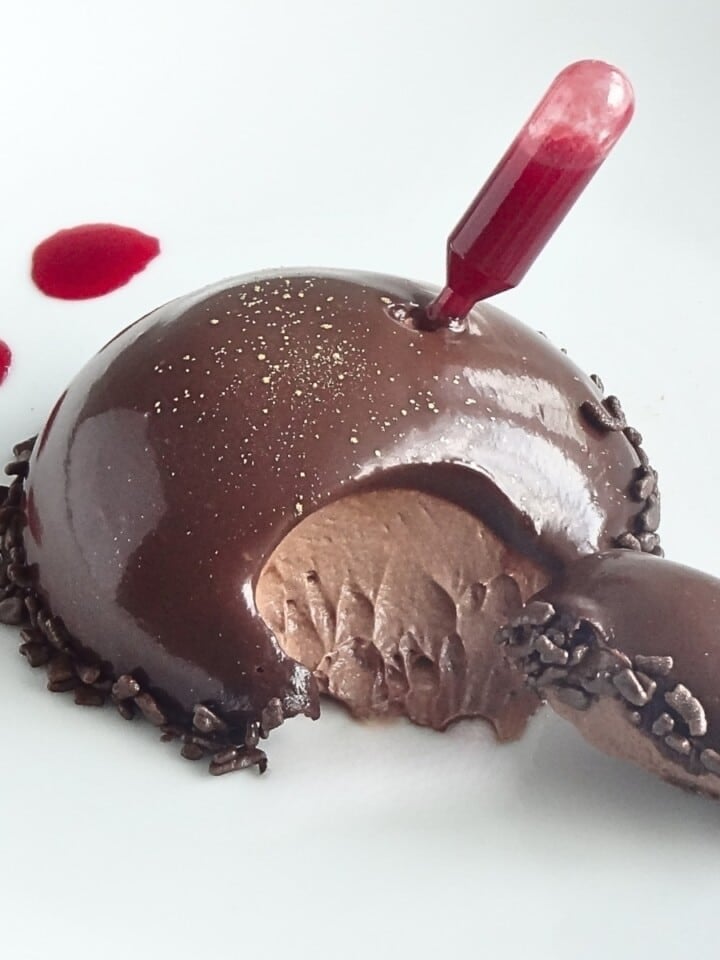 Chocolate Mousse Dome with Ganache Glaze Cupcake Savvy
