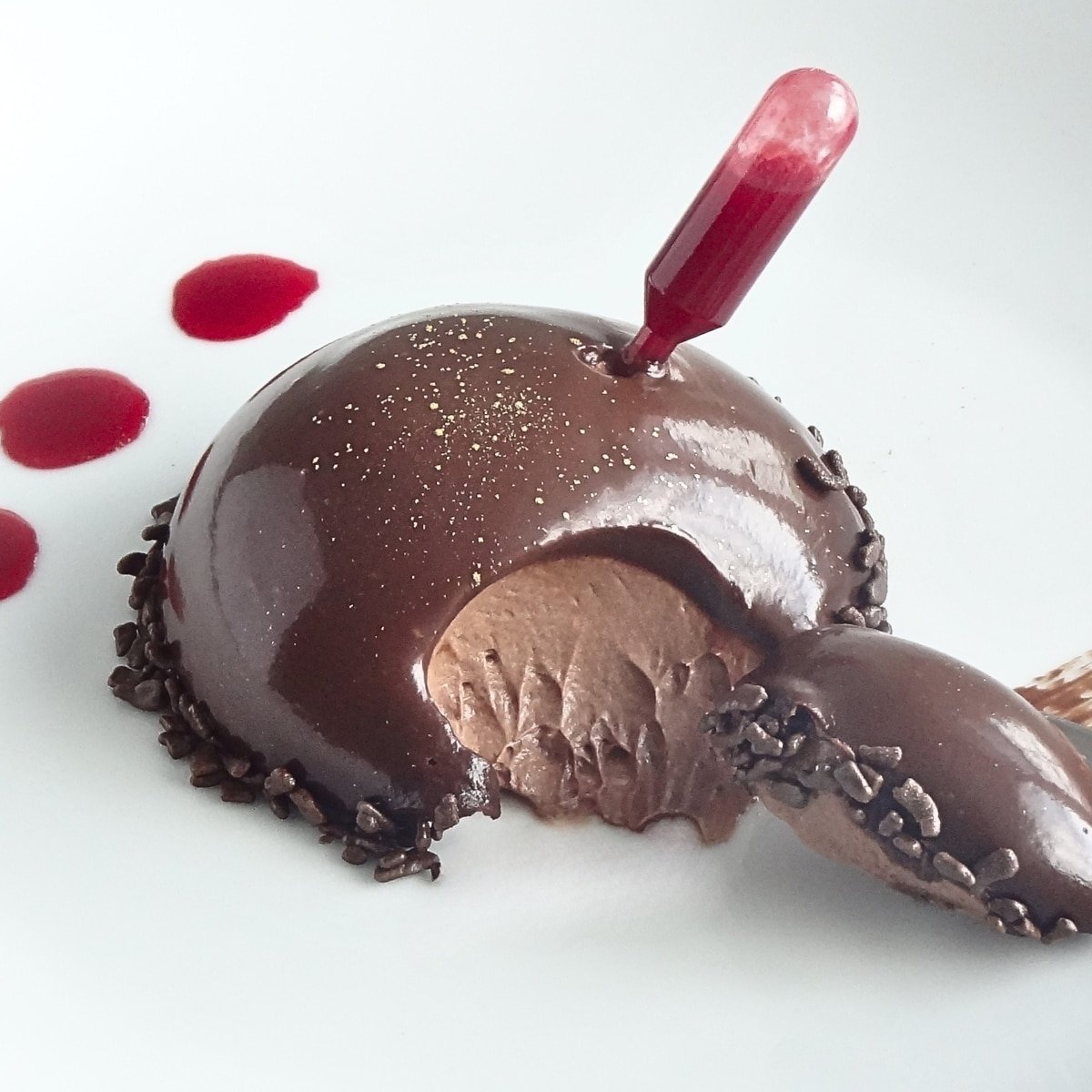 Chocolate Mousse Dome with Ganache Glaze Cupcake Savvy