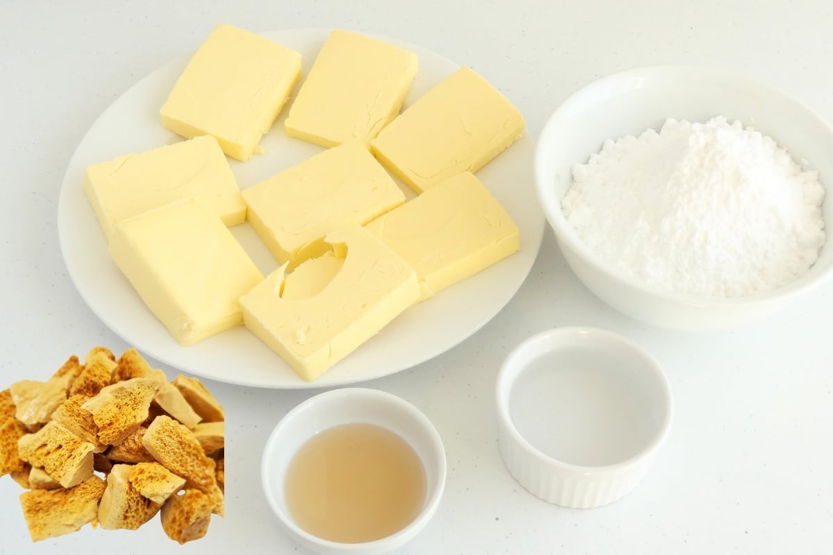 No Grit Honeycomb Buttercream Ingredients Cupcake Savvy