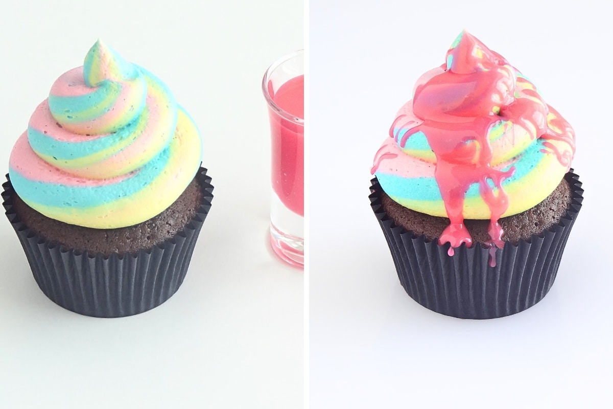 Pink Chocolate Ganache Drip Sauce Cupcake Savvy (2)