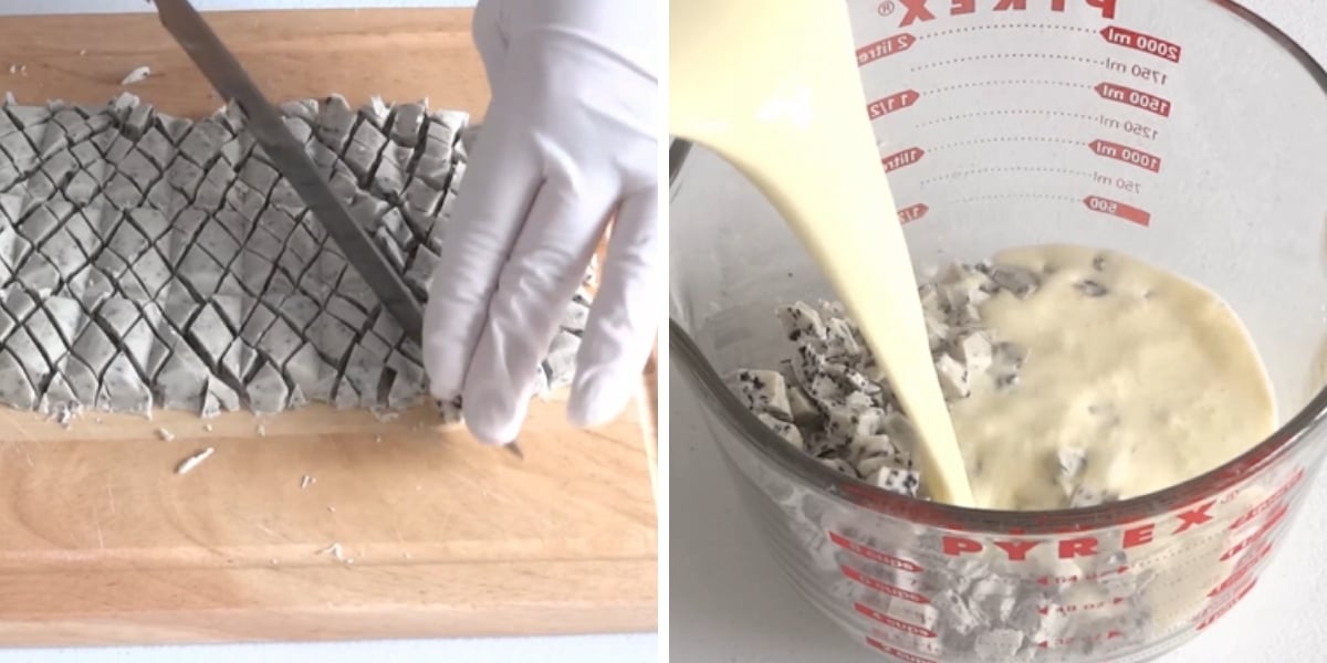 Cutting Cookies and Cream Chocolate Cupcake Savvy