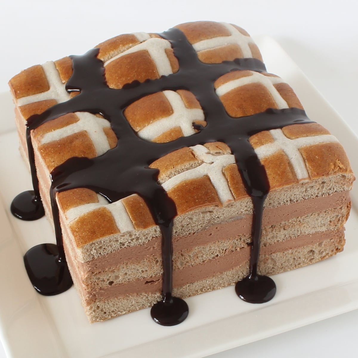 Hot Cross Bun Chocolate Cheesecake Sauce Cupcake Savvy