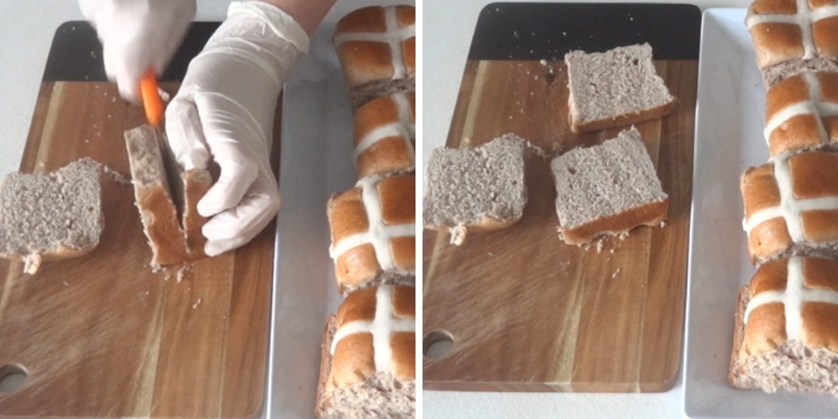 Hot Cross Bun Chocolate Cheesecake Slicing Cupcake Savvy