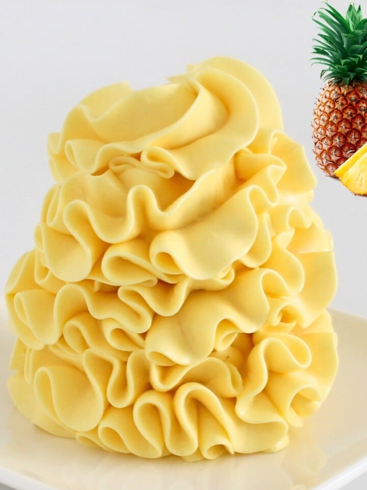 Smooth and silky pineapple buttercream made with condensed milk