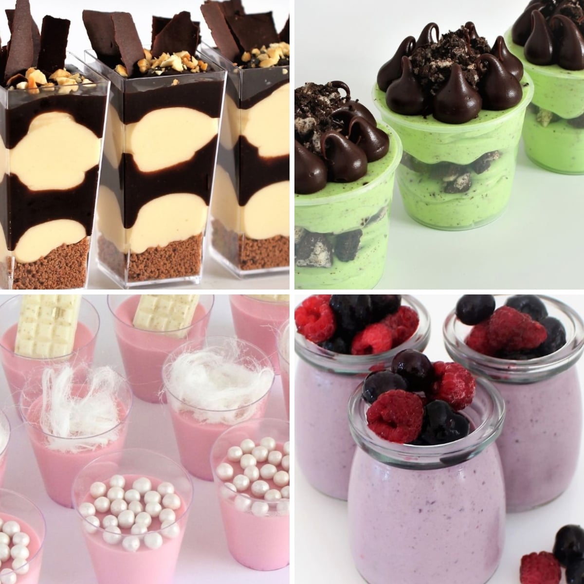 mini dessert cups with cheesecake mousse and panna cotta