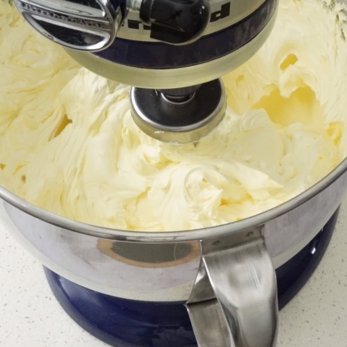 Butter whipped alone in a stand mixer until light and fluffy